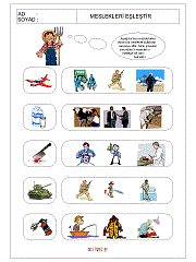 okul öncesi aleti kullanan mesleği bul çalışma sayfaları